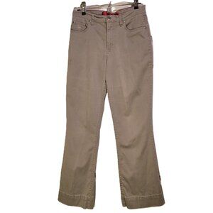 GLORIA VANDERBILT Straight Leg High Waist Cotton Chino Jeans Khaki Tan Women's 8